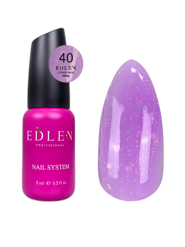 База Edlen Cover base 9мл 40 лілова із опаловим шиммером