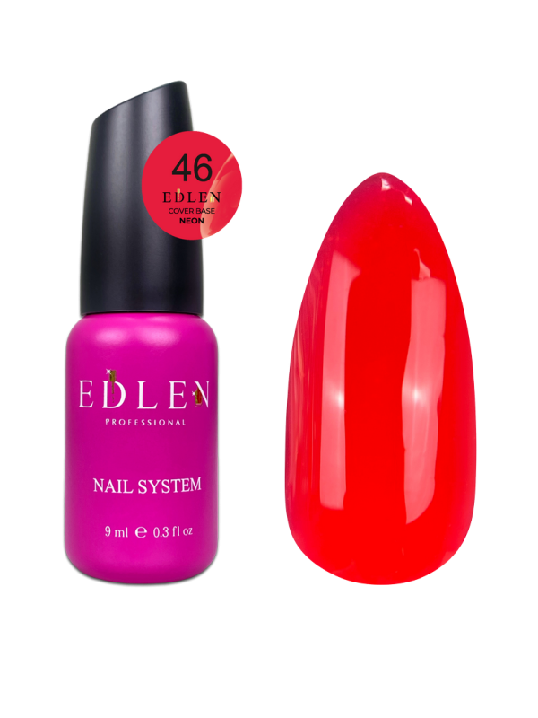 База Edlen Cover base 9мл 46 неонова червона