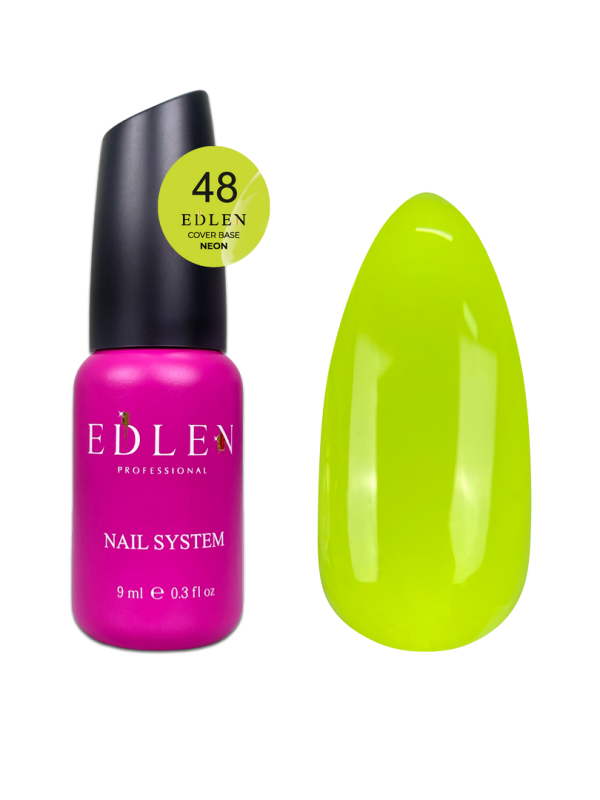 База Edlen Cover base 9мл 48 неоновая желтая