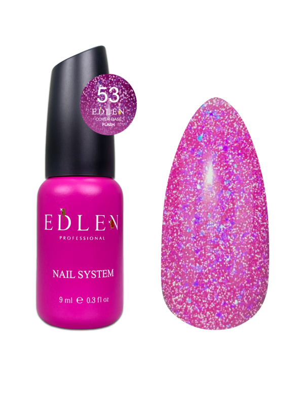 База Edlen Cover base 9мл 53 світловідбиваюча фуксія