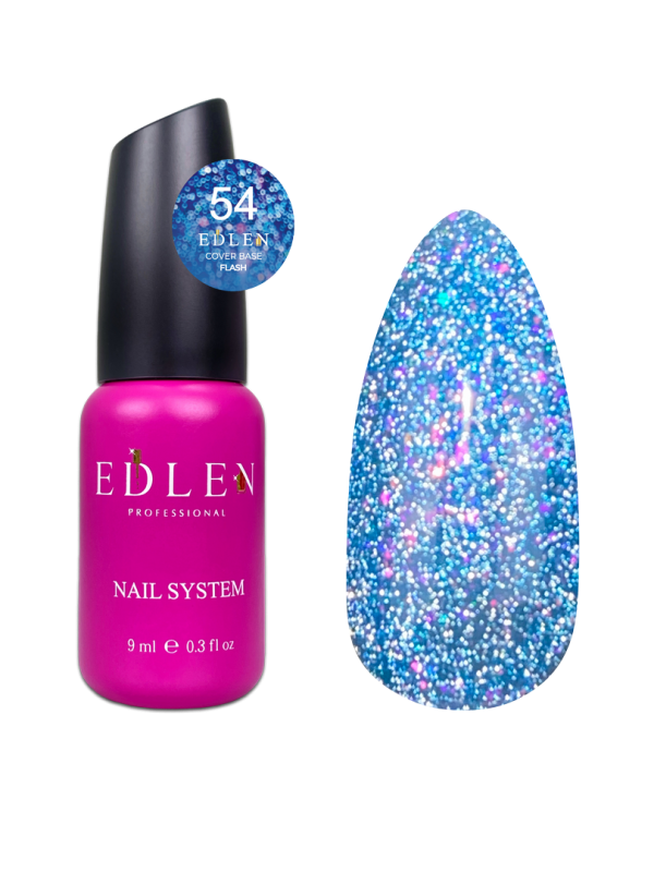 База Edlen Cover base 9мл 54 світловідбиваюча блакитна