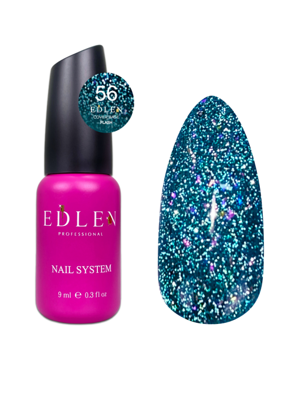 База Edlen Cover base 9мл 56 cвітловідбиваюча смарагдова