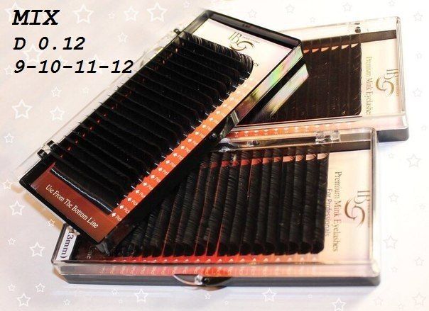 Ресницы I-Beauty D-0.12 микс 9-10-11-12мм