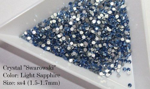 Стразы аналог Сваровски стекло SS4 light sapphire 100шт