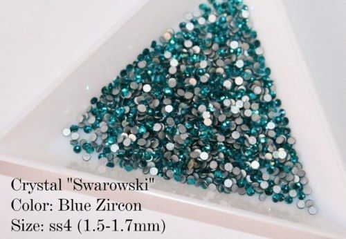 Стразы аналог Сваровски стекло SS4 blue zircon 100шт