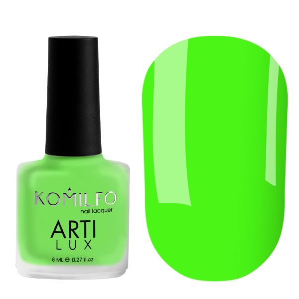 Лак для ногтей Komilfo ArtiLux 032 (яркий салатовый, неон), 8 мл
