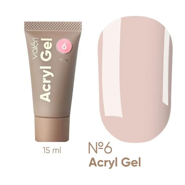 Акрил-гель Valeri Acryl Gel 6 бежевий, 15 мл