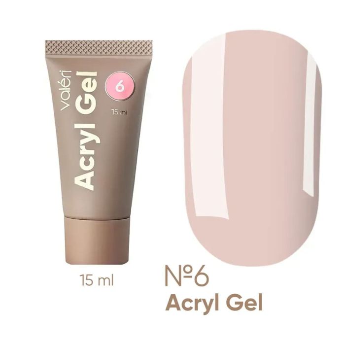 Акрил-гель Valeri Acryl Gel 6 бежевий, 15 мл