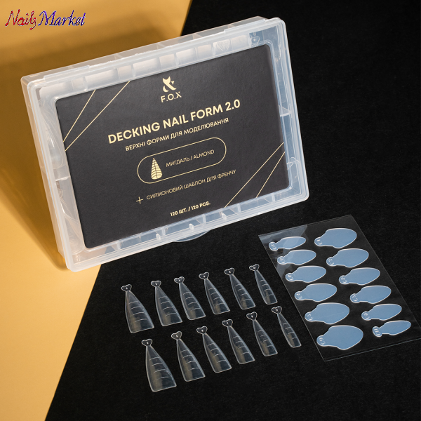 Верхние формы для моделирования  Миндаль F.O.X Decking Nail form 2.0  (120шт)