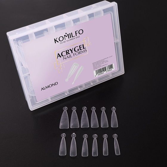 Верхние формы для наращивания, миндаль, 120 шт Komilfo Top Nail Forms, Almond  