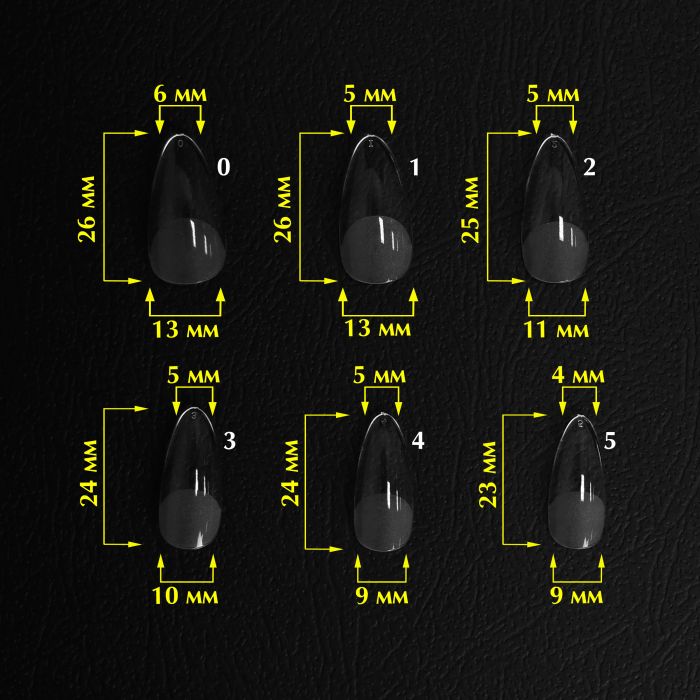 Тіпси для нарощуванняя Komilfo SoFast Nail Forms Almond, 240 шт