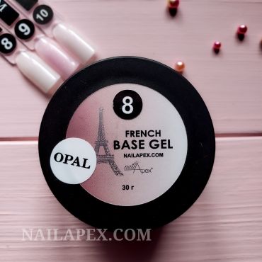 База камуфлююча Nailapex Opal Base №8 ніжно-молочна з мультігліттером 30мл