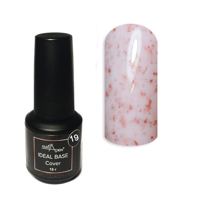 База камуфлююча з поталлю Ideal Base Nailapex №19 Рожевий мохіто 15мл