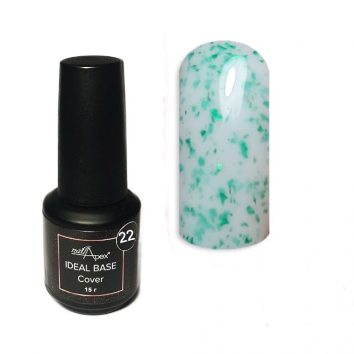 База камуфлирующая с поталью Ideal Base Nailapex №22 Лаймовый мохито