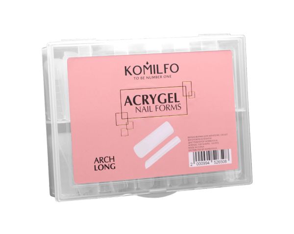 Верхние формы для наращивания арочные длинные Komilfo Top Nail Forms Long Arch 130шт