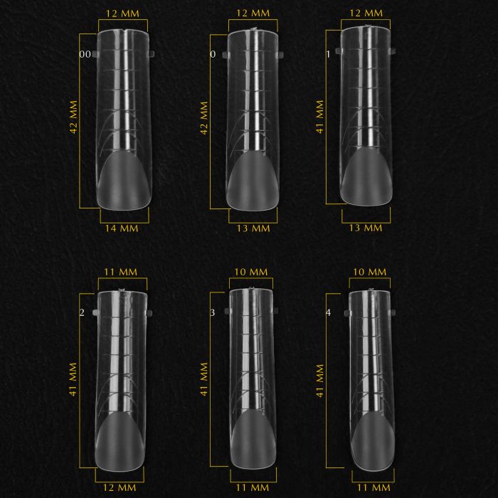 Верхні форми для нарощування арочні довгі Komilfo Top Nail Forms Long Arch 130шт
