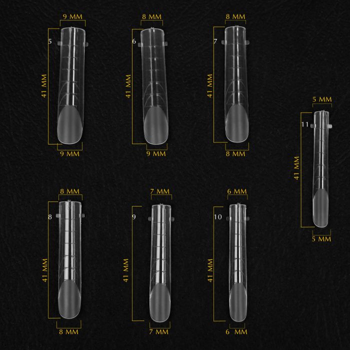 Верхні форми для нарощування арочні довгі Komilfo Top Nail Forms Long Arch 130шт