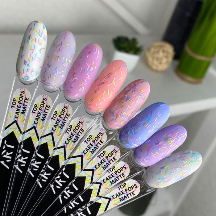 Матовий топ з кольоровою посипкою ART Top Cake Pops Matte  10 мл