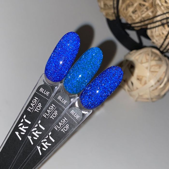 Светоотражающий топ БЕЗ липкого слоя ART Flash Top Blue 10 мл