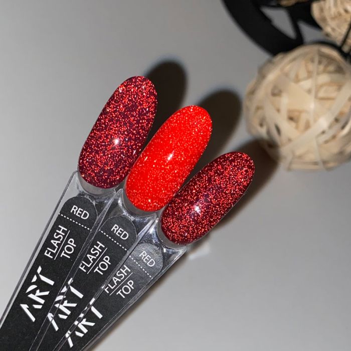 Светоотражающий топ БЕЗ липкого слоя ART Flash Top Red 10 мл