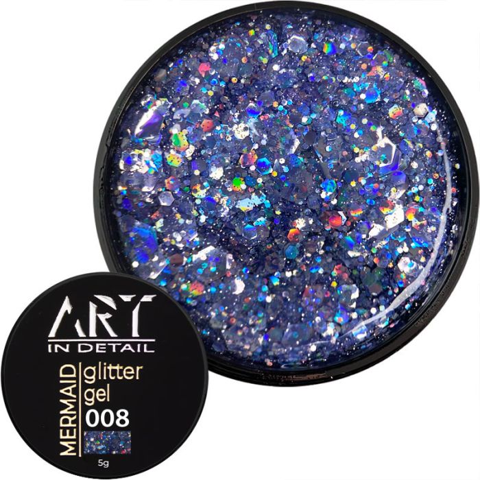 Гель із блискітками ART Mermaid Glitter Gel №08, 5 мл