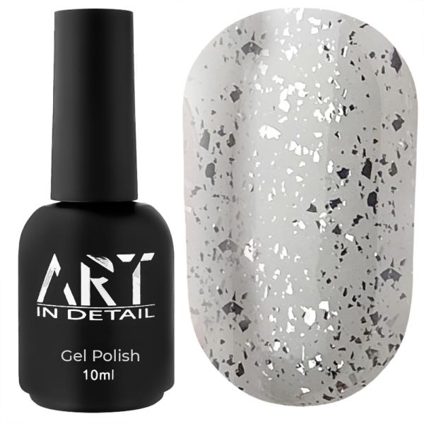 Топ для гель-лаку з дрібними сріблястими пластівцями ART Top Shine Silver 10 мл