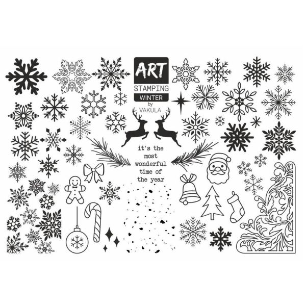 Міні-пластина для стемпінгу Vakula&ArtStamping  Зимова