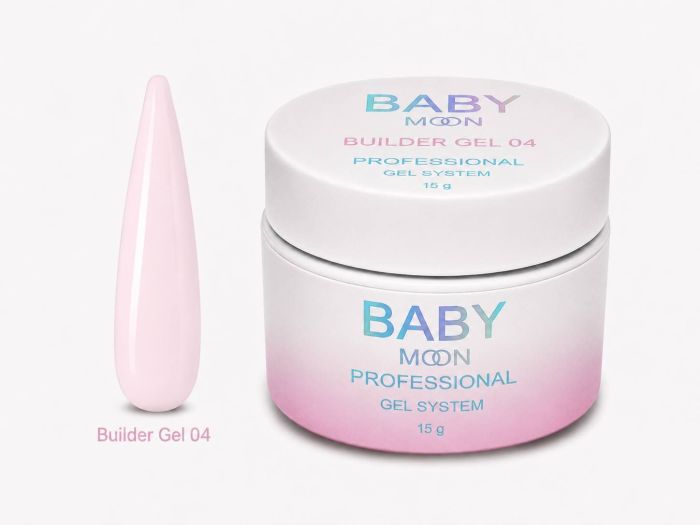 Гель для ногтей Baby Moon Builder Gel 04 Светло-розовый, 15 мл
