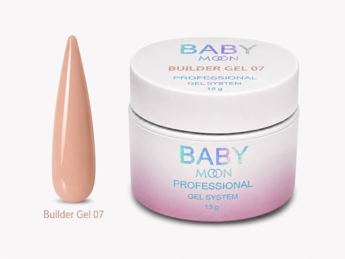 Гель для нігтів Baby Moon Builder Gel 07 Пудровий беж, 15 мл