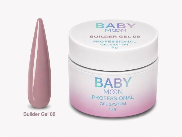 Гель для нігтів Baby Moon Builder Gel 08 Темний нюд, 15 мл