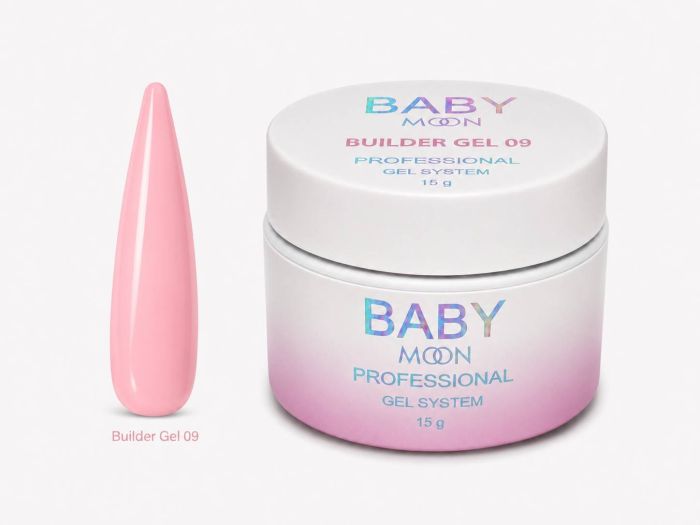 Гель для нігтів Baby Moon Builder Gel 09 Рожевий, 15 мл