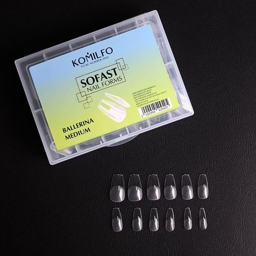 Тіпси для нарощуванняя Komilfo SoFast Nail Forms Ballerina Medium, 240 шт