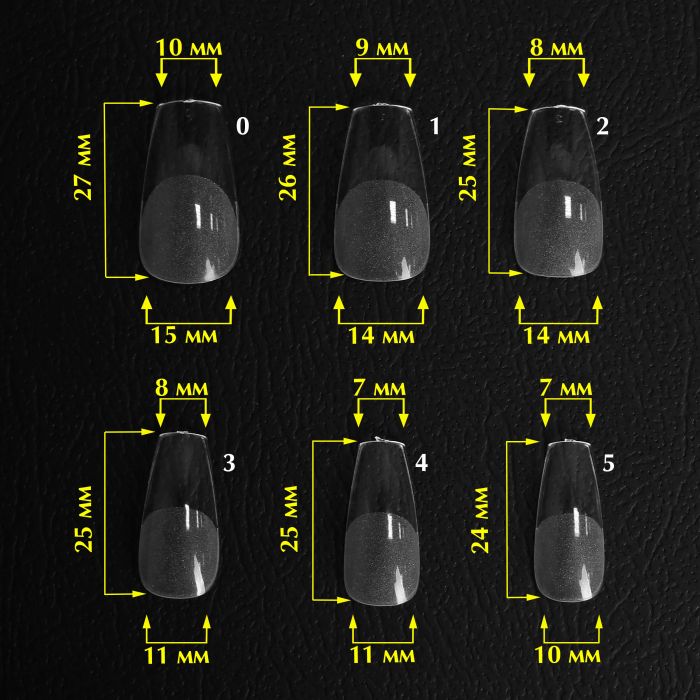 Тіпси для нарощуванняя Komilfo SoFast Nail Forms Ballerina Medium, 240 шт