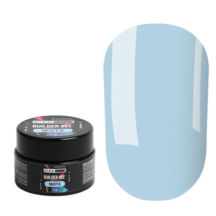 Гель кольоровий блакитний Kira Nails Builder Gel 013, 5г