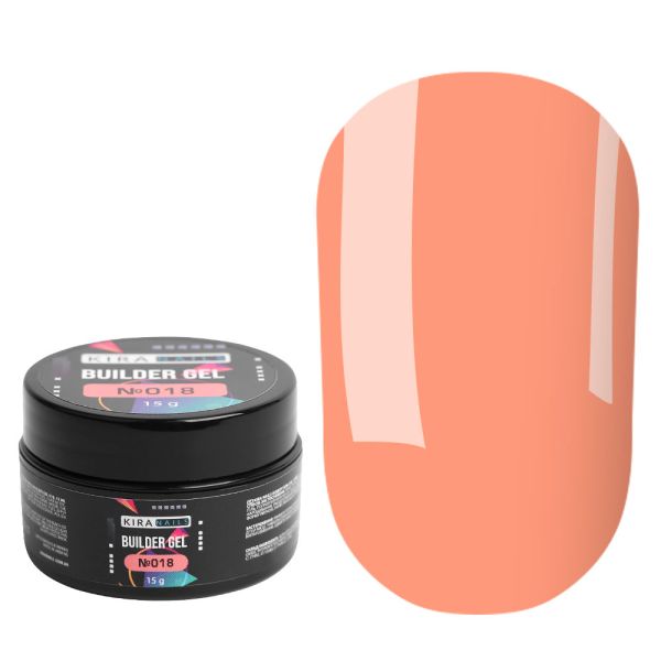 Гель цветной апельсиновый Kira Nails Builder Gel 018, 15г