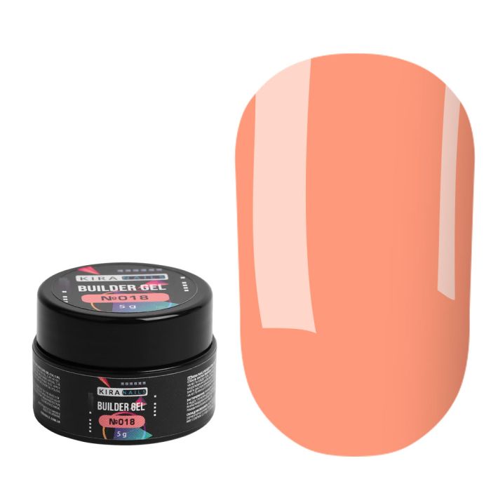 Гель кольоровий апельсиновий Kira Nails Builder Gel 018, 5г