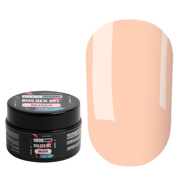 Гель камуфляж персиковый Kira Nails Builder Gel 004, 15г