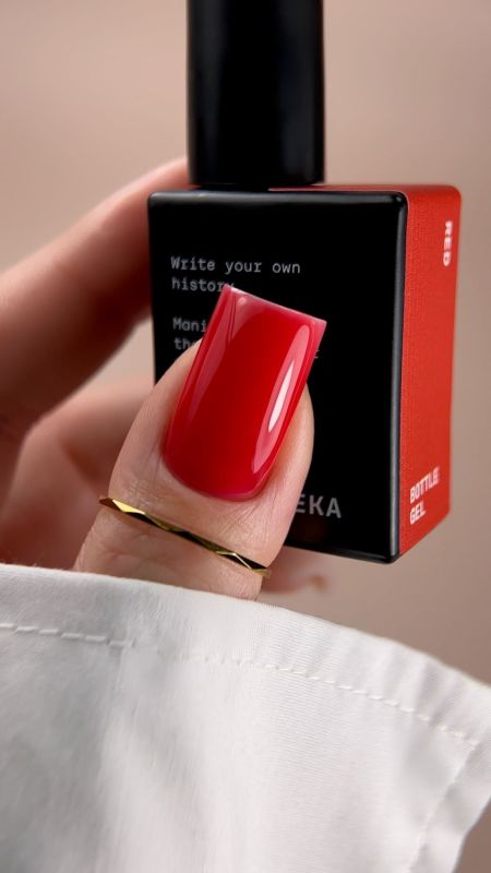 Гель для укрепления Biblioteka Bottle Gel Red красный, 10 мл