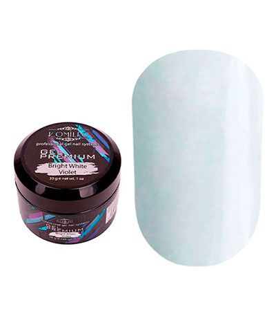 Білий гель для нарощування Komilfo Gel Premium Bright White Violet 30 г