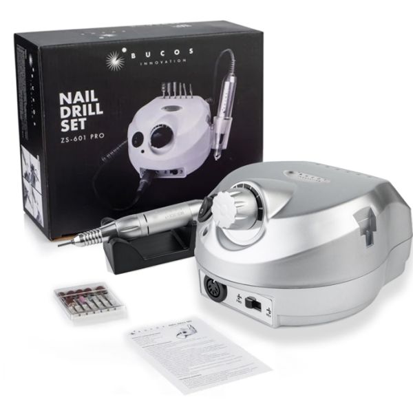 Фрезер для манікюра Nail Drill ZS-601 PRO Silver 45Вт 35тис об