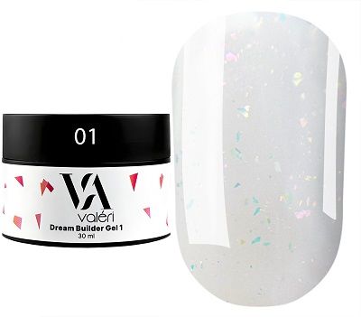 Гели Valeri Dream Collection 01 Молочный с розовыми хлопьями 30мл
