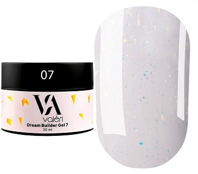 Гелі Valeri  Dream Collection 07 нюдово розовый с золотыми хлопьями  30мл