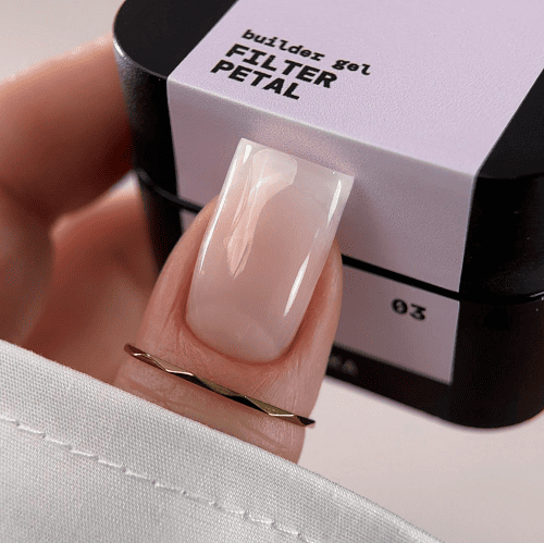 Гель Biblioteka Builder Gel 03 Petal FILTER  напівпрозорий ніжно-рожевий
