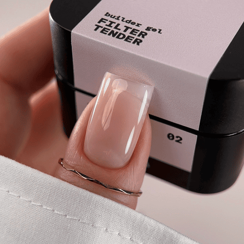 Гель Biblioteka Builder Gel 02 Tender FILTER напівпрозорий теплий рожево-бежевий