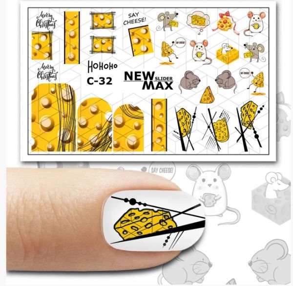 Слайдер-дизайн для ногтей New Max C-32