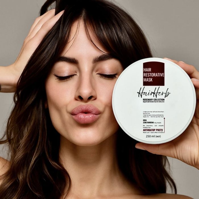 Відновлювальна маска для волосся з розмарином HairHerb Nika Zemlyanikina, 250мл