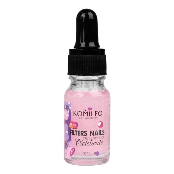 Сухое масло для кутикулы с шимером Komilfo  Filters Nails Celebrate, 10мл