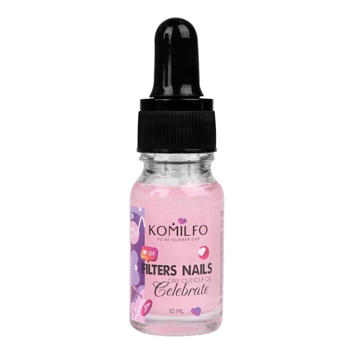 Сухое масло для кутикулы с шимером Komilfo  Filters Nails Celebrate, 10мл