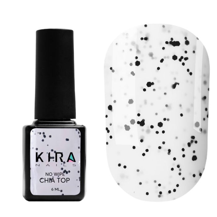 Закрепитель для гель-лака Kira Чиа без липкого слоя 6 мл Kira Nails Chia No Wipe Top Coat 