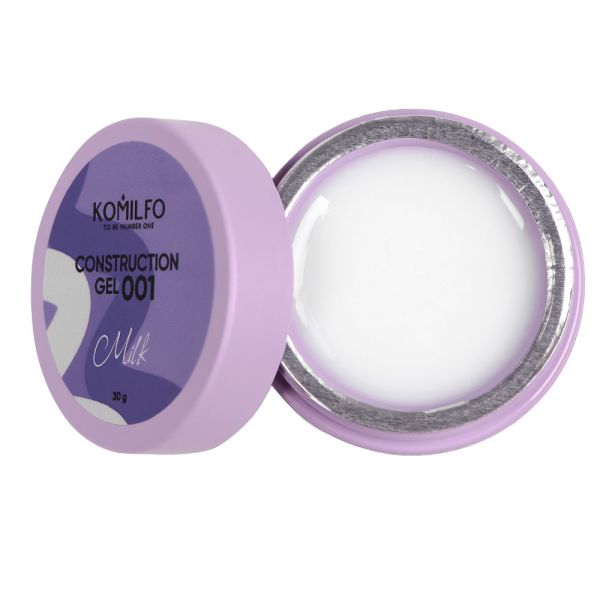 Гель  Komilfo Construction Gel 01 Milk, 30г